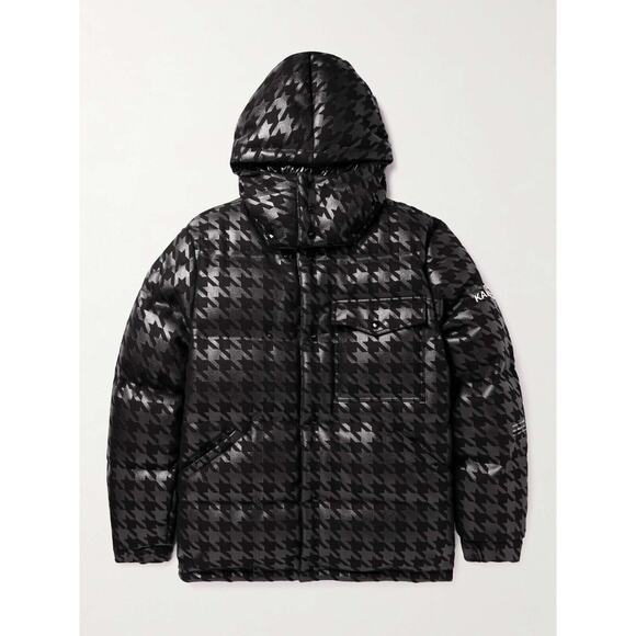 RARE Moncler X Frgmt Borage Down Jacket Men 2/ M Black Houndstooth Full Zip NWT - Picture 1 of 16